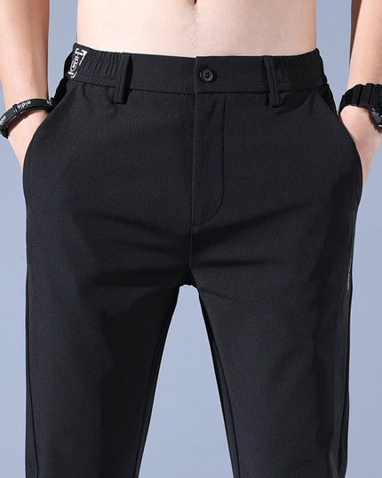 Summer Thin Ice Silk Men's Simple Smooth Stretch Casual Pants
