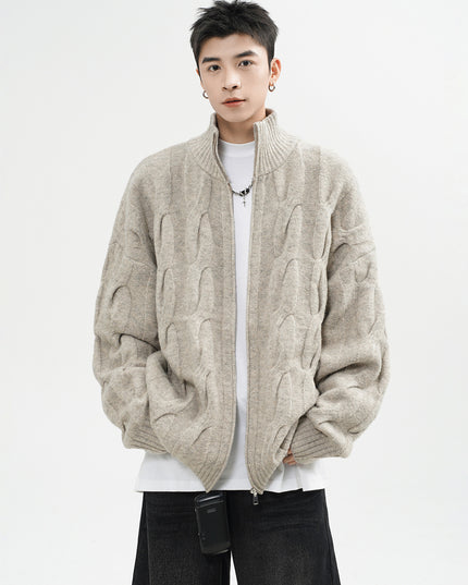 Retro Twist Cardigan Sweater For Men