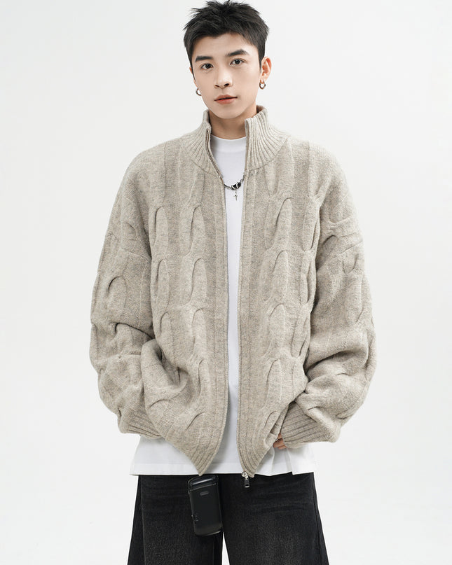 Retro Twist Cardigan Sweater For Men
