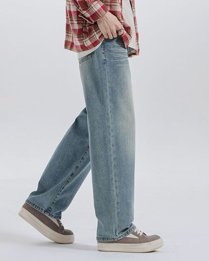 American All-match Jeans With Whiskers Men