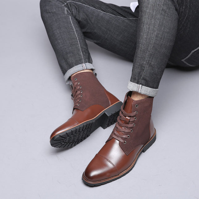 Pointed and velvet warm Martin boots