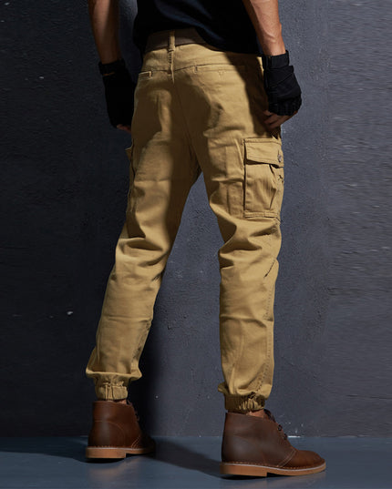 Men's slim solid color trousers