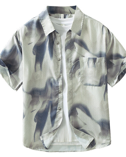 Japanese Trendy Printed Short Sleeve Shirt