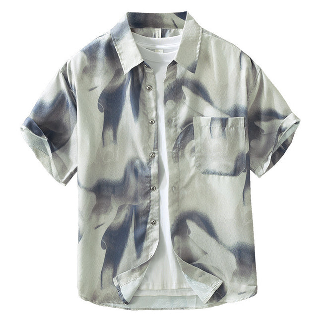 Japanese Trendy Printed Short Sleeve Shirt