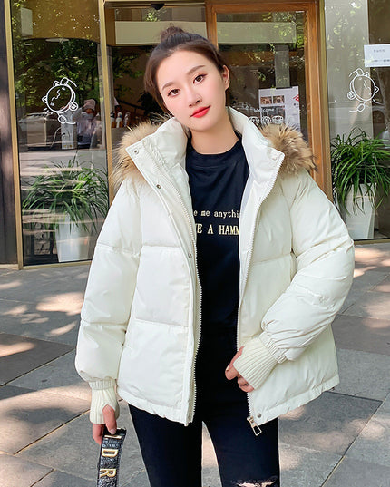 Loose Hooded Gloves Thickened Thermal Quilted Jacket Coat For Women