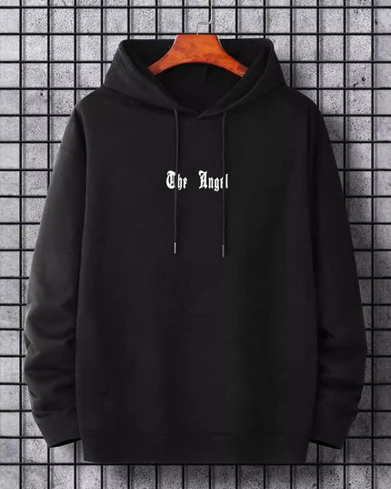 Trendy Angel Wings Printed Hooded Men's Sweater