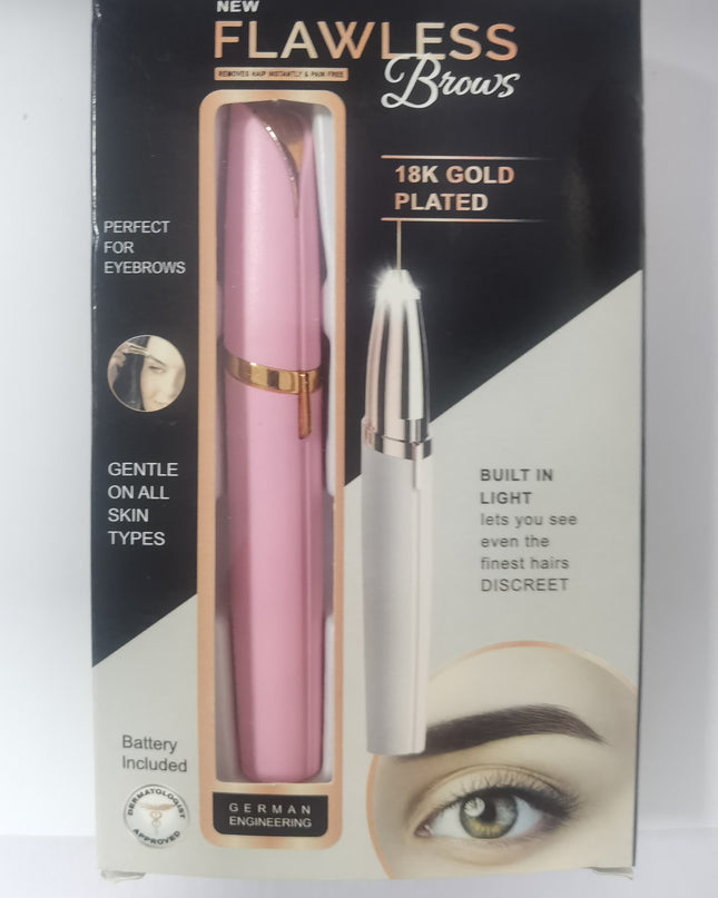 Mini Electric Eyebrow Trimmer Lipstick Brows Pen Hair Remover Painless Razor Epilator with LED Light