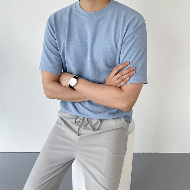 Summer Korean Version Of The Loose Trend Of Casual Solid Color Cotton Linen Half-sleeve Body Shirt