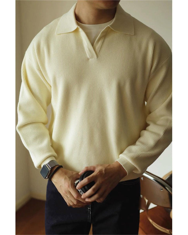 Lapel Warm Men's Long Sleeve Base