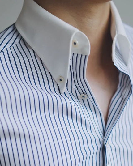 Casual Striped Shirt Men's Long Sleeve Vintage Top