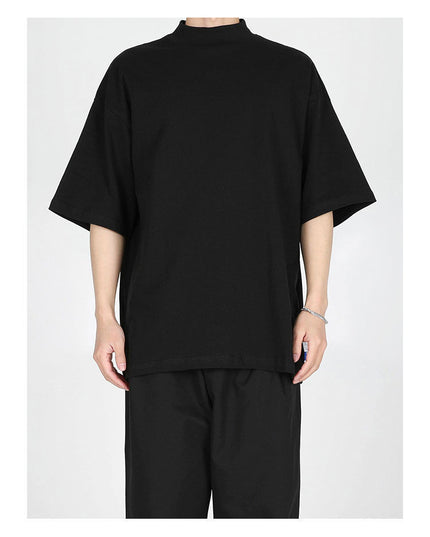 Spring And Summer Loose Thin Half Turtleneck Short Sleeve