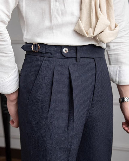 Men's High Waist Straight Casual British Retro Easy Matching Trousers