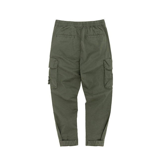 Workwear men's multi-pocket pants elastic waist