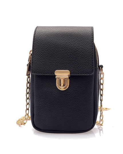 Chain double zipper cross - slung casual bag