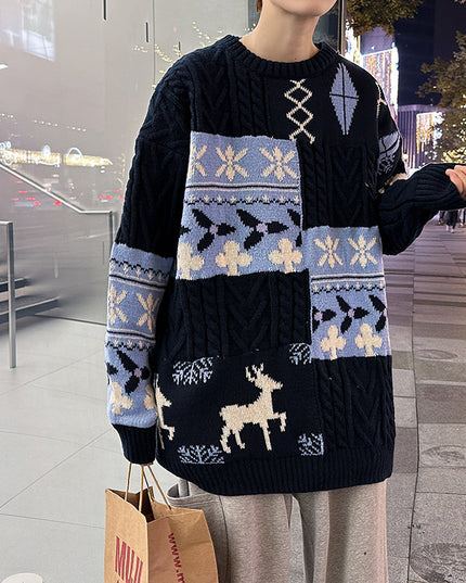 Round Neck Sweater Men's Loose Sweater