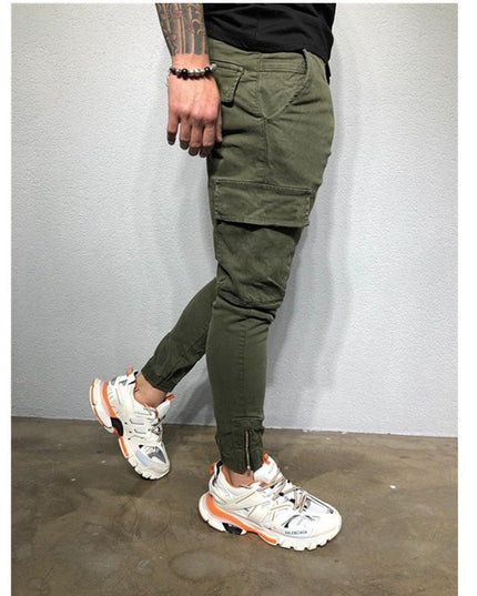 Drawstring zip woven pants