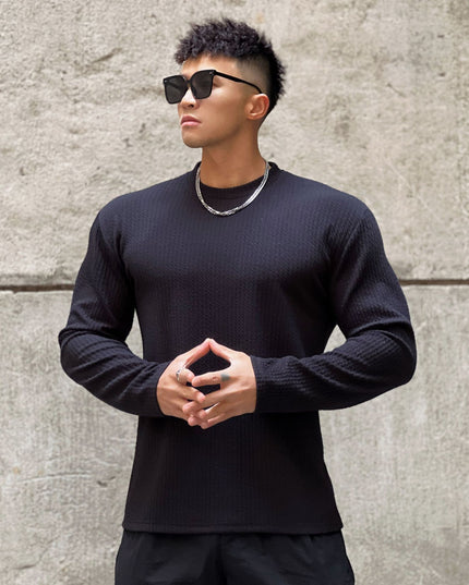 Fashion Men's Round Neck Pullover Long Sleeve Bottoming Shirt