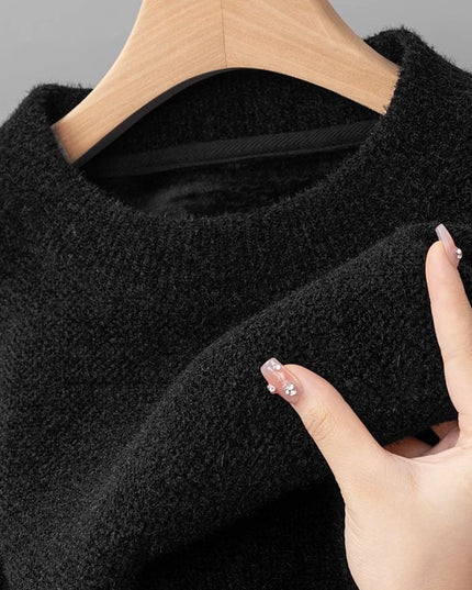 Chenille Sweater Men's New Single-layer Fleece-lined Bottoming Shirt Trendy Teen