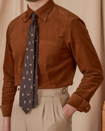 Cotton Corduroy Long-sleeved Shirt American Japanese Style