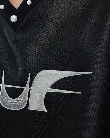 Niche Streamer Texture Deconstruction Split Stitching Short Sleeve
