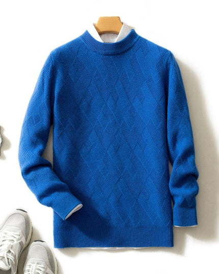 Thick Round Neck Men's Cashmere Sweater