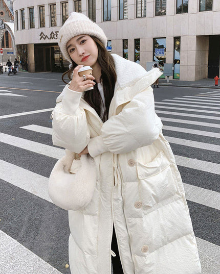 Below The Knee Korean Style Fashion Loose Cotton Coat
