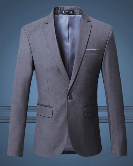 Spring And Autumn Solid Color Casual One Button Men's Small Suit