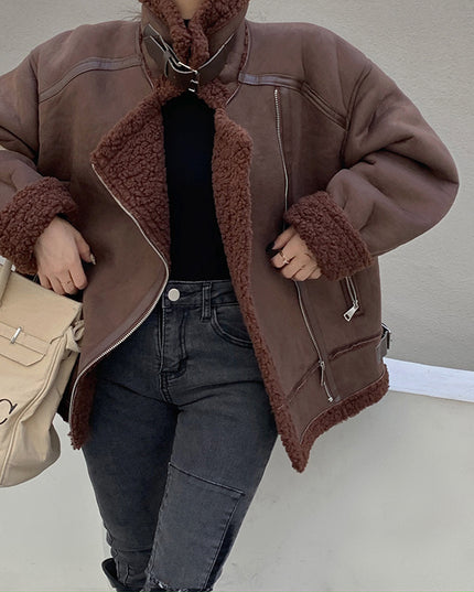 Women's Thickened Lamb Wool Short Coat