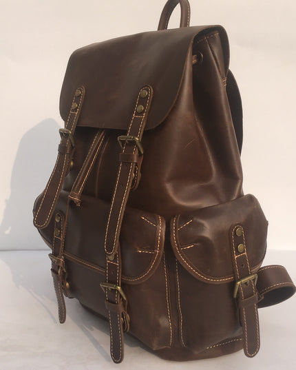 Men's Real-leather Bag Top Layer Leather Backpackage