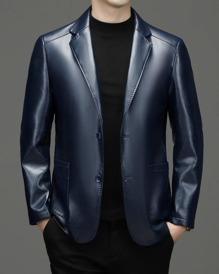 Sheepskin Suit Collar Men's Autumn And Winter Leather Jacket