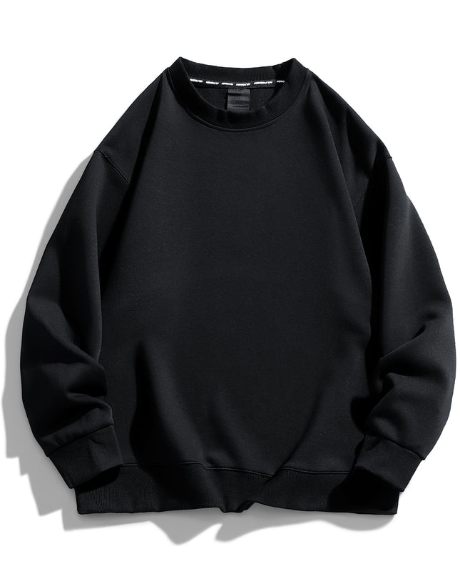 Solid Color Plus Size Round Neck Sweater Casual Pants Suit