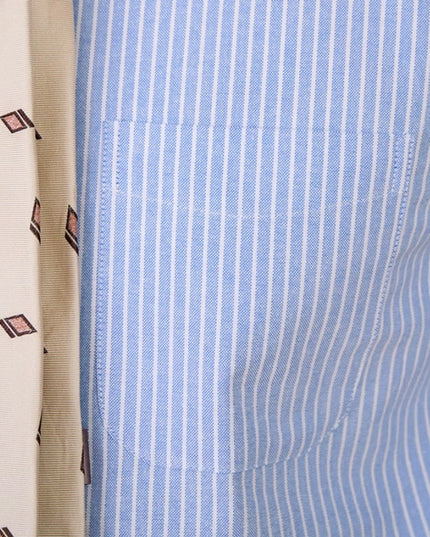 Collar Cotton Striped Long Sleeved Shirt