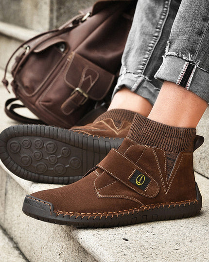 Velcro Shoes Men Ankle Boots Winter Sock Trainer Boots High Quality