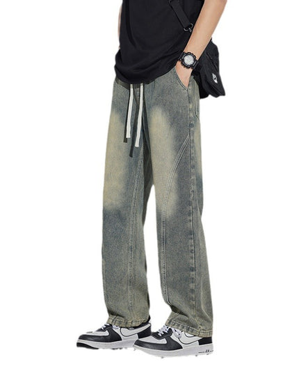 Spring And Summer Retro Distressed Straight Pants