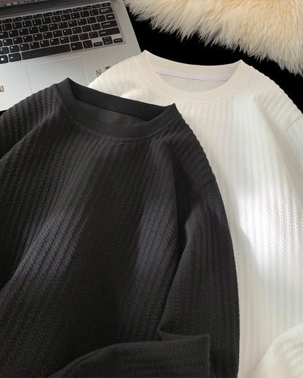 Autumn And Winter White Texture Sense Long Sleeve T-shirt Loose