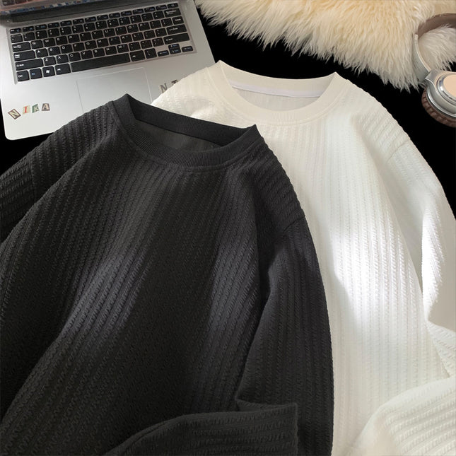 Autumn And Winter White Texture Sense Long Sleeve T-shirt Loose