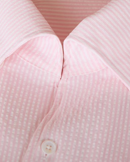 Retro One-piece Collar Striped Long-sleeved Shirt