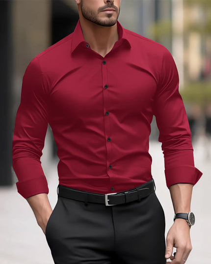 Men's Pigment Business Casual Long Sleeve Shirt