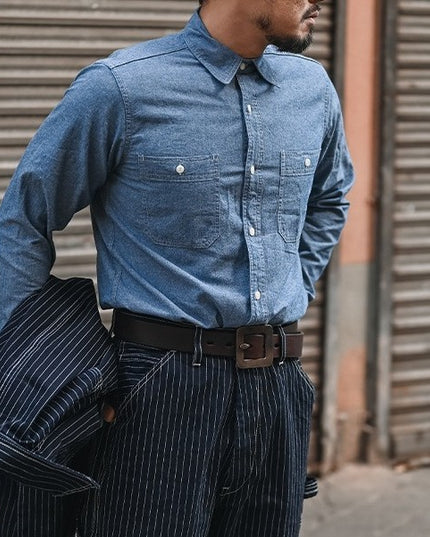 Double Patch Pocket Youth Cloth Long-sleeved Shirt