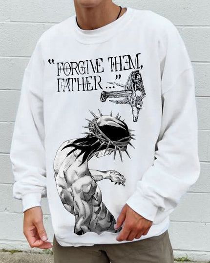 Men's Polyester Printed T-shirt Sweatshirt