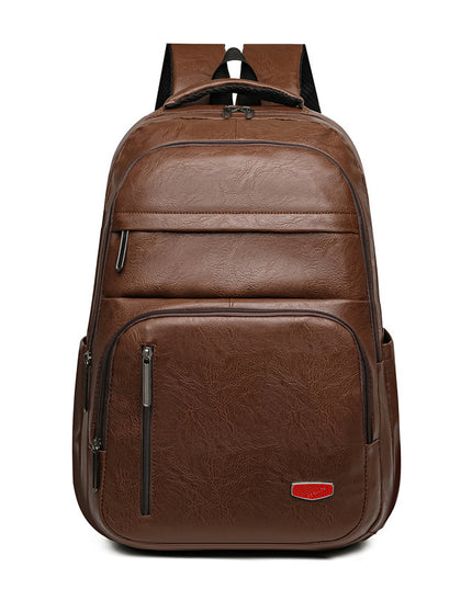 PU Soft Leather Backpack Large Capacity Men
