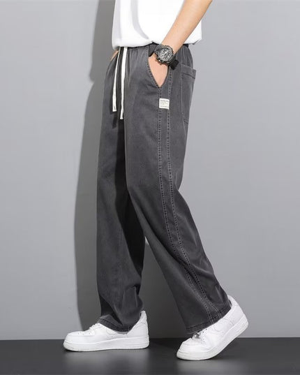 Men's Straight Tube Loose Ice Silk Wide Leg Pants