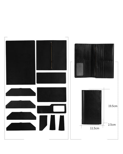 Diy Handmade Material Bag Cowhide Men's Long Wallet