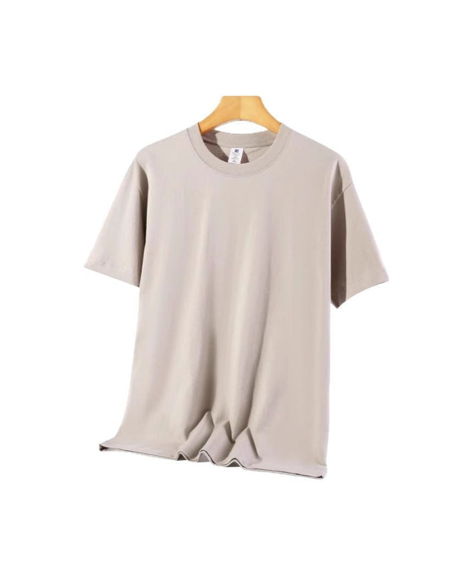 Drop Shoulder Loose Round Neck Pure Color All-matching