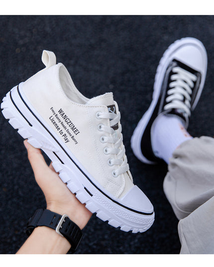 Summer New Lightweight Breathable Low Top Board Shoes Fashion Canvas Shoes Korean Style Trendy Hong Kong Style Casual Men's Shoes
