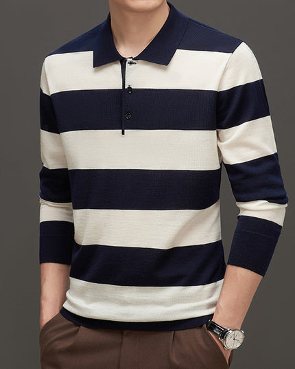 Men's Fashion Casual Long Sleeve Jacquard Close-fitting Sweater