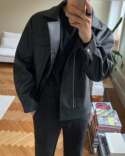 Men's Loose Trend Casual Leather Jacket