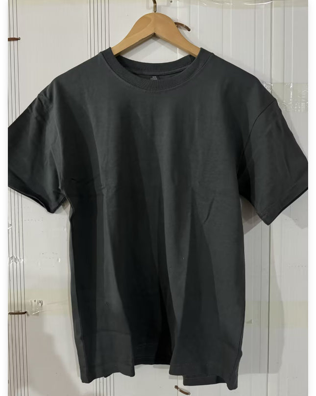 Plus Size Cotton Men's Blank T-Shirt White Oversized Retro Solid Color T-Shirt Large Size Men's Women's Fashion Short Sleeve Men's T-Shirt