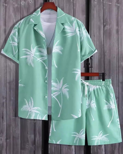 Beach Style Short Sleeve Shirt Men's Suit