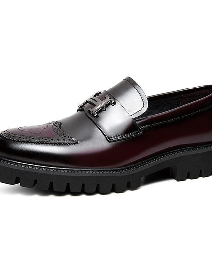 Slit Beads Matte Craft Leather Shoes Men
